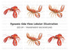 Vibrant Red Lobster Clipart Bundle