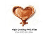 Melted Chocolate Heart Coffee Clipart Bundle