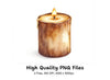 Wood Pillar Candles Clipart Bundle
