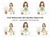 Girls with Plants Clipart Bundle