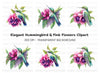 Hummingbird and Dahlia Clipart Bundle