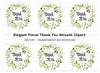 Floral Thank You Wreath Clipart Bundle