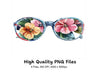 Floral Reflection Sunglasses Clipart Bundle