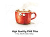 Cute Hot Chocolate Mugs Clipart Bundle