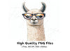 Cool Llama With Glasses Clipart Bundle