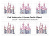 Pink and Gray Fantasy Castle Clipart Bundle