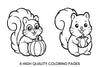 Charming Squirrel Pumpkin Coloring Books