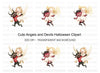 Cute Angel and Devil Friends Clipart Bundle