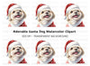 Shih Tzu Dog Santa Hat Christmas Clipart Bundle