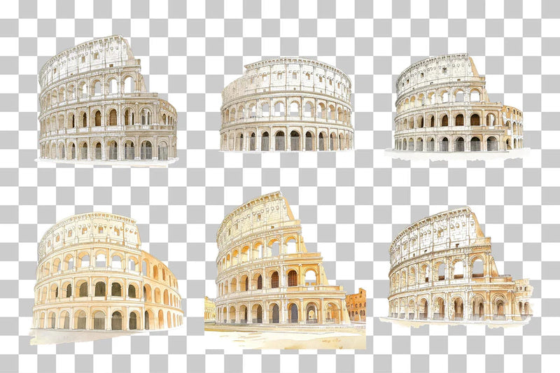 Roman Colosseum Landmark Clipart Bundle - CraftNest - Digital Crafting and Art