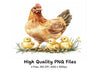 Cute Farm Animal Hen Chicks Clipart Bundle