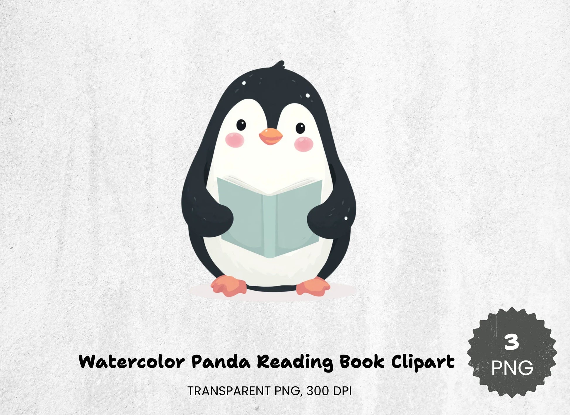 Panda Reading Book Clipart Bundle - CraftNest - Digital Crafting and Art