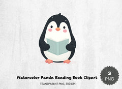 Panda Reading Book Clipart Bundle - CraftNest - Digital Crafting and Art