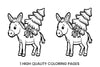 Christmas Donkey with Tree Coloring Books