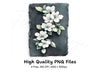 Elegant White Flowers on Slate Clipart Bundle