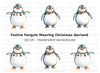 Festive Penguin Ornaments Clipart Bundle