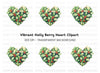 Festive Holly Heart Clipart Bundle
