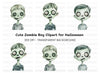 Cute Undead Kids Halloween Clipart Bundle