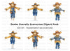 Denim Straw Scarecrow Clipart Bundle