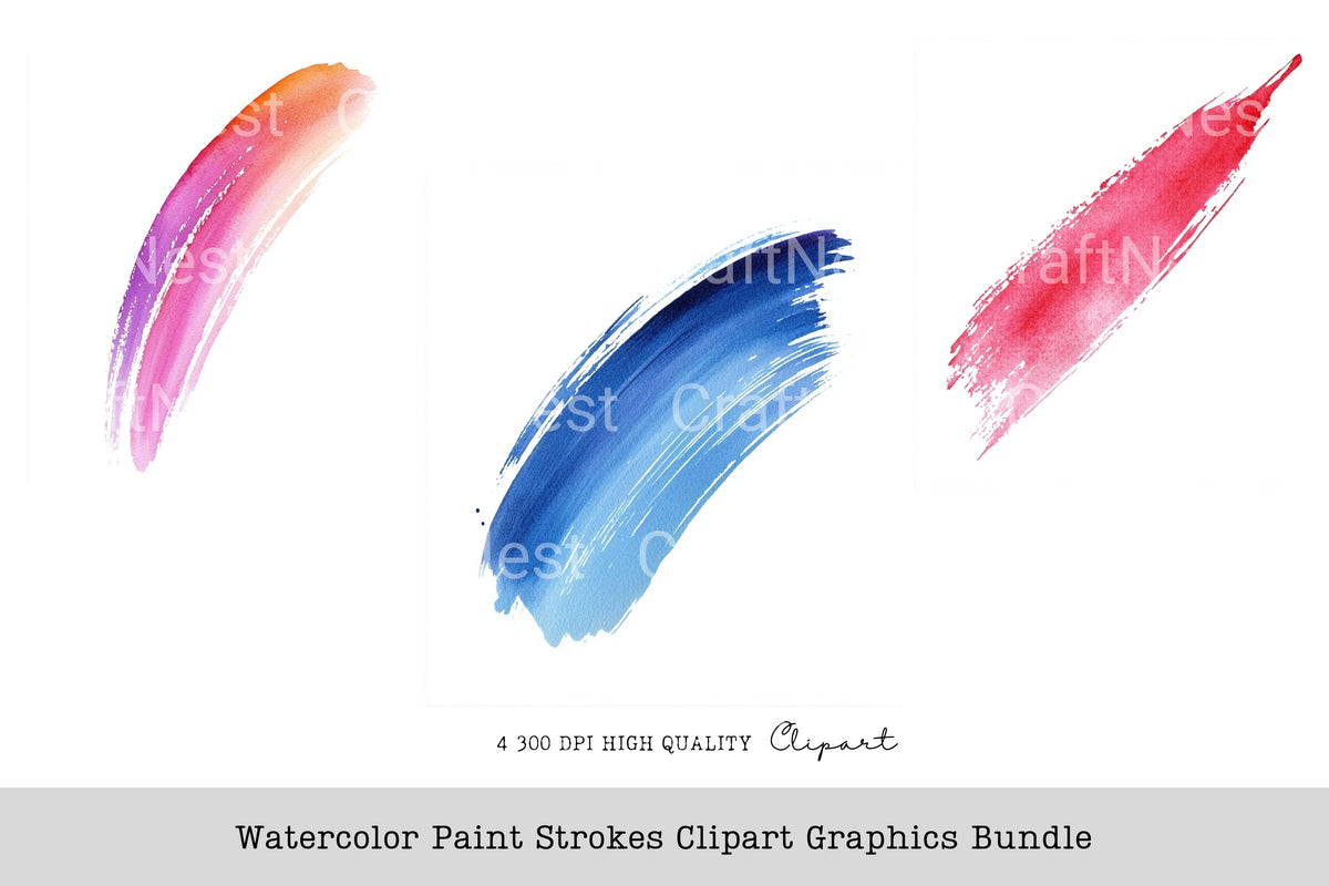 Paint Strokes Graphics Clipart Bundle