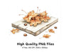 Autumn Leaves and Acorns on Wood Clipart Bundle