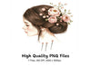 Elegant Bridal Hair Clipart Bundle