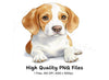 Adorable Beagle Puppy Clipart Bundle