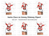 Jolly Santa Claus Chimney Clipart Bundle
