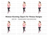 Fitness Woman Running Clipart Bundle