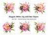 Bumblebees on Pink Peonies Clipart Bundle