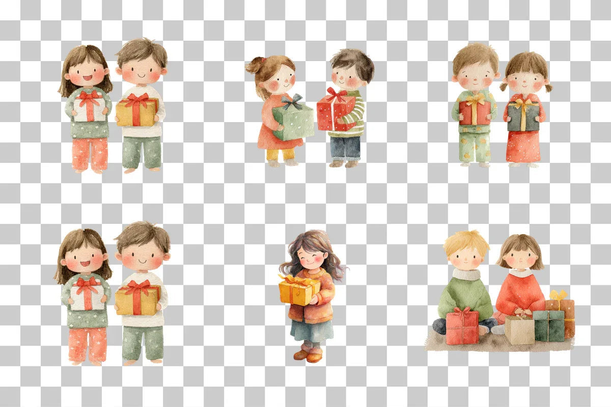 Christmas Kids Gift Box Clipart Bundle - CraftNest - Digital Crafting and Art