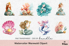 Mermaid Clipart Bundle - CraftNest - Digital Crafting and Art