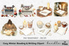 Cozy Winter Reading and Writing Clipart Bundle