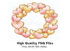 Pink and Gold Heart Wreaths Clipart Bundle