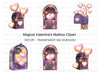 Enchanted Mailboxes with Glowing Hearts Clipart Bundle