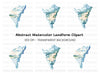 Abstract Mountain Map Clipart Bundle