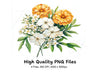 Orange and White Floral Clipart Bundle