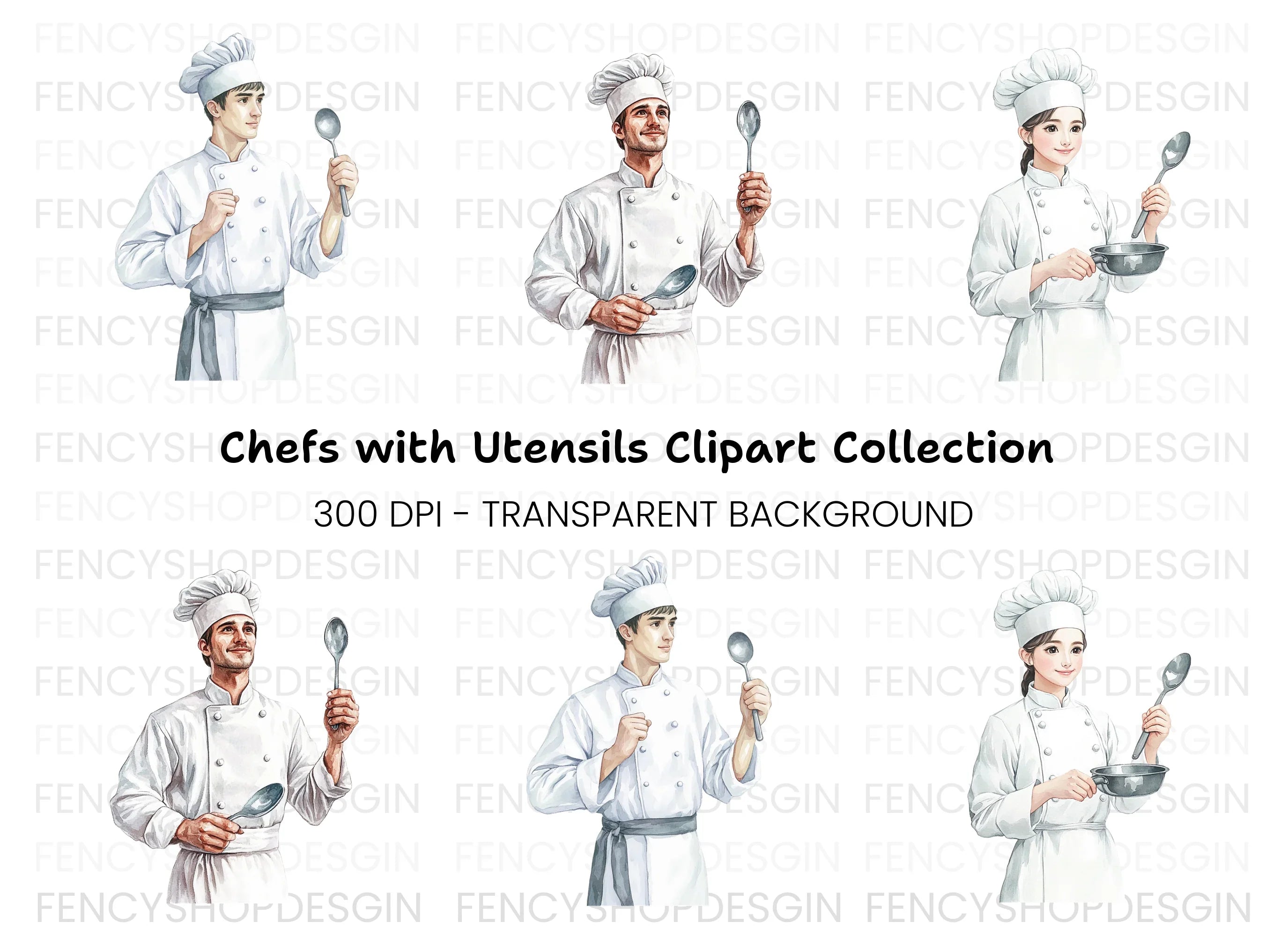 Diverse Chefs Clipart Bundle