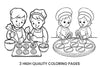Kids Baking Christmas Cookies Coloring Books