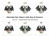Sweet Baby Bat Floral Arrangement Clipart Bundle