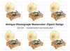 Vintage Gramophone Clipart Bundle