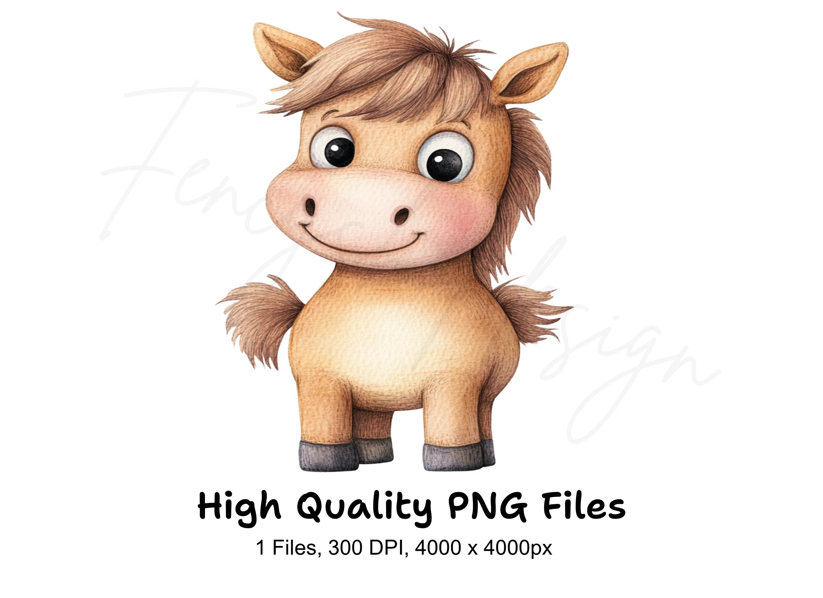 Adorable Baby Horse Clipart Bundle