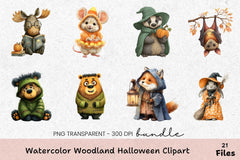 Woodland Halloween Clipart Bundle - CraftNest - Digital Crafting and Art