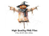 Cute Halloween Scarecrow Clipart Bundle