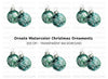 Elegant Glitter Christmas Ornaments Clipart Bundle
