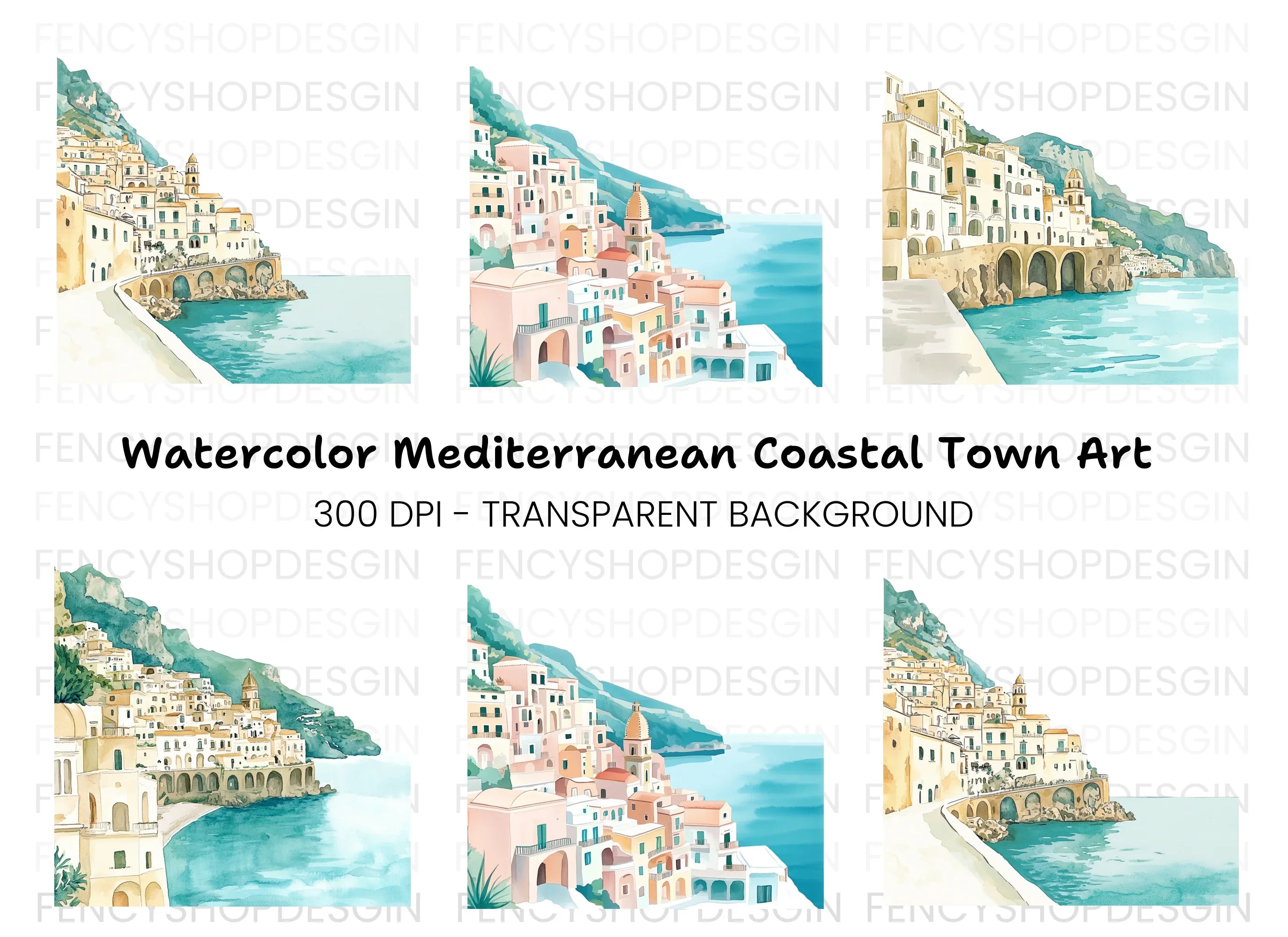 Amalfi Coast Clipart Bundle