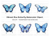 Vibrant Blue Butterfly Clipart Bundle