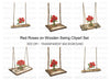 Romantic Rose Bouquet Swing Clipart Bundle