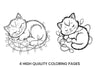 Sleeping Kittens with Christmas Lights Coloring Books