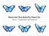 Blue Butterfly Clipart Bundle